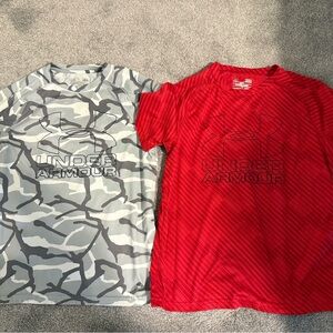 Under Armour Kids Short Sleeve Tee - Red & Gray Camo